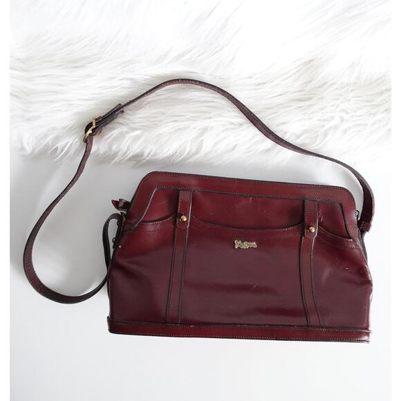 Vintage 60s 70s John Romain Red Leather Shoulder Bag - Picture 3 of 16